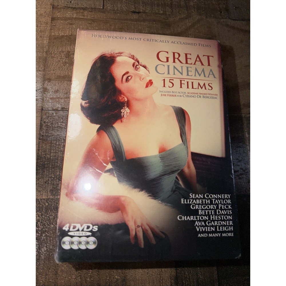 Great Cinema 15 Classic Films DVD Box Set 4-Disc New Sealed Elizabeth Taylor